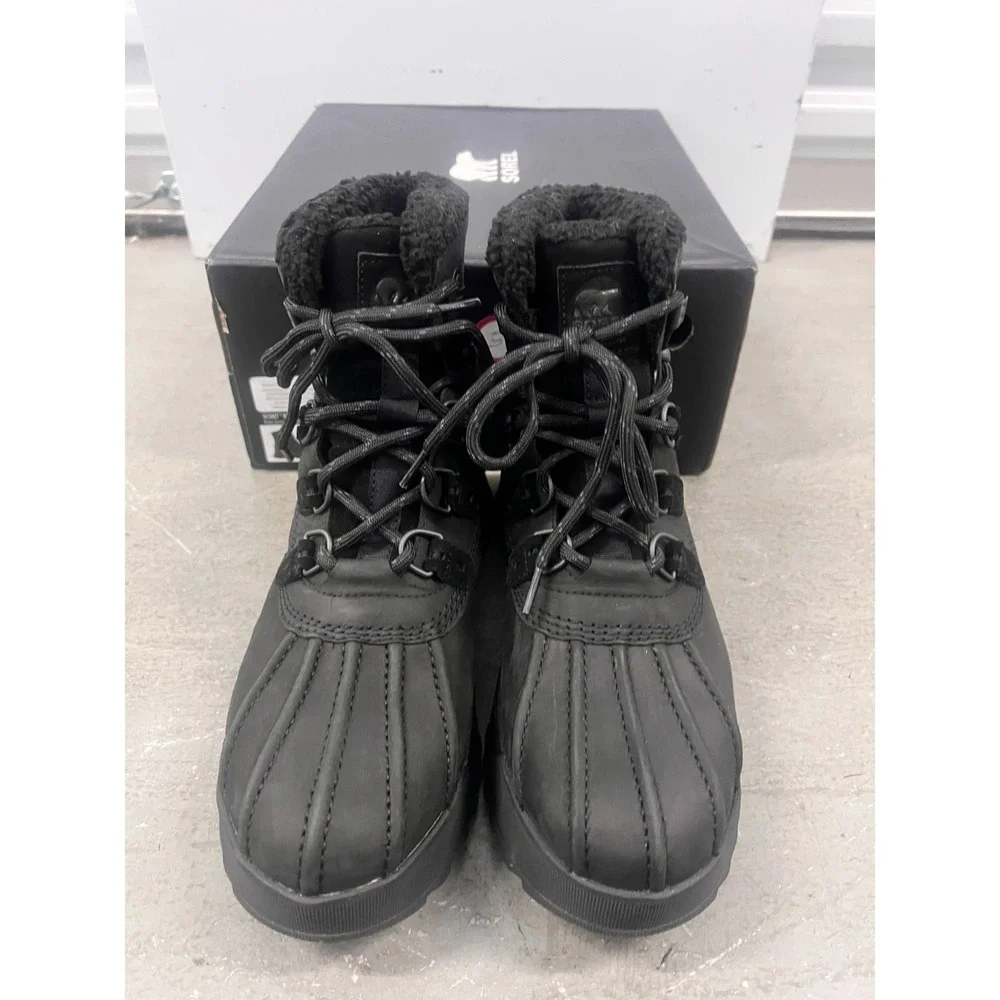 Sorel Scout 87' LUX 2078371-010 Winter Boots Mens US 10 Black Leather Waterproof
